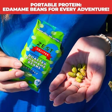 Crunchy Dry Roasted Edamame Beans Snack by Zest Delites, Sea Salt, Vegan, Low Calorie (110cal) High Protein Snacks (12g), Low Carb, Keto, Gluten Free, 0.9 oz 24 Packs - Image 6