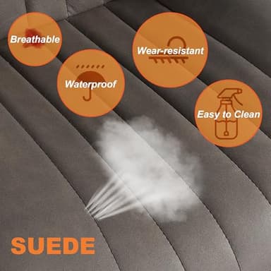 Youhauchair Bar Stools Set of 2, Swivel Counter Height Barstools with Back, Adjustable Faux PU Leather Bar Chairs, Modern Armless Kitchen Island Stool, Brown - Image 4