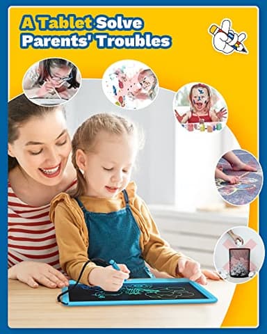 TEKFUN Large Screen 12inch LCD Writing Tablet with Anti-Lost Stylus, Erasable Doodle Board No Mess Drawing Pad, Car Trip Travel Toys for Kids, Birthday Gift for 3 4 5 6 7 Girls Boys - Image 5