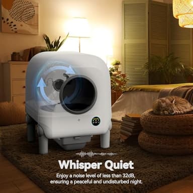 Self Cleaning Litter Box, Automatic Cat Litter Box Self Cleaning for Multiple Cats, with Safety Protection, App Control, 5 Rolls of Garbage Bags - Image 6