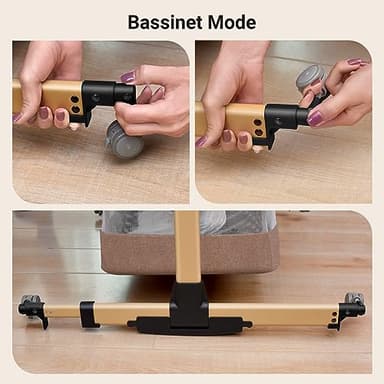 3 in 1 Baby Crib, Bassinet Bedside Crib Adjustable Portable Bed for Infant,Baby Newborn Must Have Bed,Khaki - Image 7