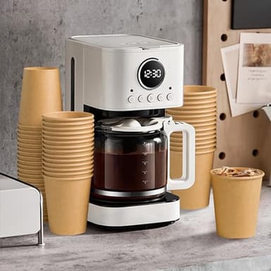 Clawsoff 180 Pack 8 oz Paper Cups, Brown Kraft Disposable Paper Coffee Cups, Unbleached Paper Cups for Hot/Cold Beverage Party, Picnic, Travel, and Events. - Image 5