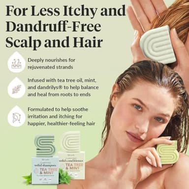 Kitsch Tea Tree Shampoo and Conditioner Set – Anti Dandruff Shampoo Bar & Conditioner Bar - Hair Care for All Hair Types - Free of Paraben, Sulfate & Silicone - Made in USA - 2 pcs - Image 3