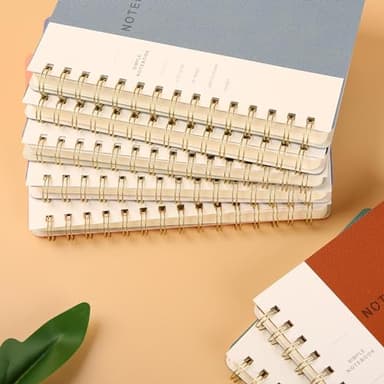 Oneirom Spiral Notebook-5.75" x 8.125" College Ruled Journal with Inner Pockets and 160 Pages,PU Leather Cover Business Journal, Twin-Wire Binding Notebook Perfect for Office & Home School Supplies - Image 4