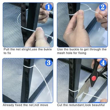 JIFTOK Ewaves Stairway Net - Baby Safety Rail - 181 inch x 32 inch - Banister Stair Net for Child, Small pet,Toy- Indoor & Outdoor(Black) - Image 6