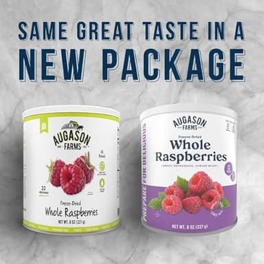 Augason Farms Freeze Dried Whole Raspberries Can, Emergency Food Supply, Everyday Meals, 23 Servings - Image 5
