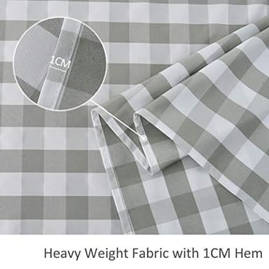 maxmill Square Checkered Tablecloth Water Resistance Antiwrinkle Spillproof Heavy Weight Gingham Table Cloth Buffalo Plaid for Buffet Banquet Parties Holiday Dinner 70 x 70 Inch Grey and White - Image 6
