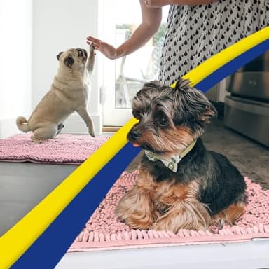 Muddy Mat® Original Dog Door Mat for Muddy Paws, Super Absorbent Microfiber, Non-Slip Washable Pet Rug, Quick Dry Chenille Entryway Carpet, Machine Washable Indoor Outdoor mat, Pink 24"x35" - Image 5