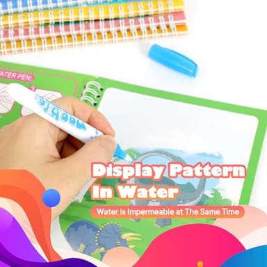 5 Pack Reusable Water Coloring Book for Toddlers, Water Doodle Book Toys, Paint with Water Books,Mess-Free Coloring Book, Portable Educational Doodle Drawing Toy, Educational Learning Kits Gifts - Image 3