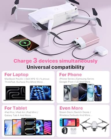 Portable Charger 20000mAh, 22.5W PD 3.0+QC 4.0 Fast Charging Power Bank, Cooler & Unbreakable Aerospace Metal Case for iPhone 16 15 14, Android, iPad, Samsung Google Tablet & More (Travel Essential) - Image 6
