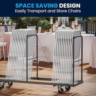 Flash Furniture Hercules Set of 10 Indoor/Outdoor Heavy-Duty Plastic Folding Chairs, Foldable Commercial Stacking Chairs with 650-lb. Static Weight Capacity, White - Image 7