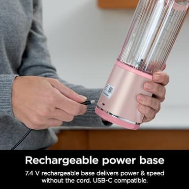 Ninja Blast Portable Blender, Cordless, 18oz. Vessel, Personal Blender For-Shakes and Smoothies, BPA Free, Leakproof-Lid and Sip Spout, USB-C Rechargeable, Dishwasher Safe Parts, Tinted Pink, BC151PK - Image 7