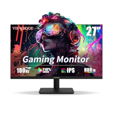 Viewedge Gaming Monitor 27 inch 180hz (Supports 144hz/165hz) 1ms, 110% sRGB with HDR 10 | 1080p IPS Screen, DP HDMI, Built-in Speakers, Support Freesync and Wall Mount - Image 1