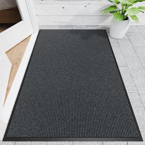 Naturei Front Door Mat, 4' x 6' Heavy Duty Indoor Outdoor Door Mat for Entryway, Commercial Door Mats Entrance, Low Profile Welcome Mats Non-Slip, Durable Rubber Backing Entry Mat for Patio, Home - Image 1