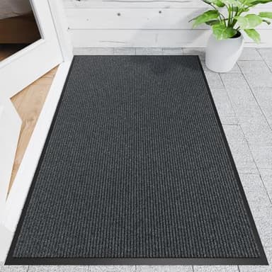 Naturei Front Door Mat, 4' x 6' Heavy Duty Indoor Outdoor Door Mat for Entryway, Commercial Door Mats Entrance, Low Profile Welcome Mats Non-Slip, Durable Rubber Backing Entry Mat for Patio, Home - Image 1