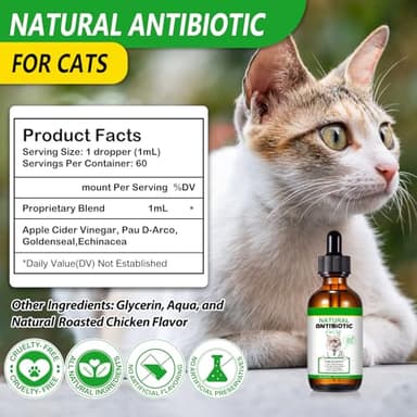 Cat Antibiotics, Antibiotics for Cats, Natural Cat Antibiotics Multivitamin Herbal Supplements 60ml - Image 4