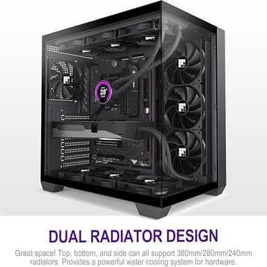 FOIFKIN F300 (2025) PC Case - Pre-Installed 4 No RGB Fan, ATX Mid-Tower Gaming PC Case, 270° Panoramic Glass with Type-C, FOIFKIN (Black) - Image 2