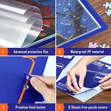 HXMARS Puzzle Storage Folder for 1000-Pieces: Large Capacity Jigsaw Puzzles Organizer Portable with 20 Pockets, Dustproof & Protective Puzzle Accessory - Image 3