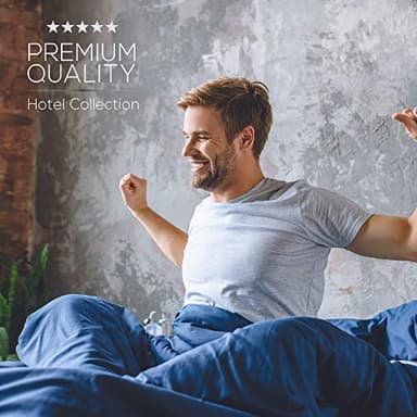 Mueller UltraTemp King Size Sheets Set – 6 Piece Premium Bedding, Silky Soft 1800 Thread Count, Cooling, Deep Pocket up to 16", Breathable Heat Transfer, Wrinkle-Resistant & Hypoallergenic, Navy - Image 7