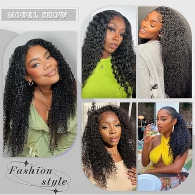 30INCH Deep Wave Lace Front Wigs Human Hair with Baby Hair 13x6 Glueless HD Full Lace Front Wig Pre-Drawn Bleaching Knot 200% Density Deep Curly Lace Frontal Wig Natural Color for Woman - Image 5