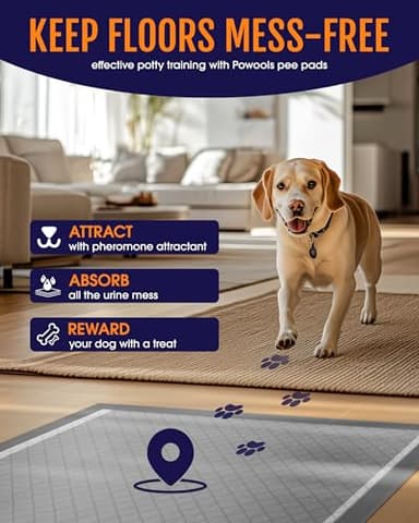 Powools Charcoal Puppy Pads - 96 Packs, 34.0"×28.0" Ultra-Large Puppy Pads, Odor-Control Carbon Pee Pads for Dogs, 6-Layer Dog Training Pads, Ultra-Absorbent & Quick-Dry Black Puppy Pads - Image 5