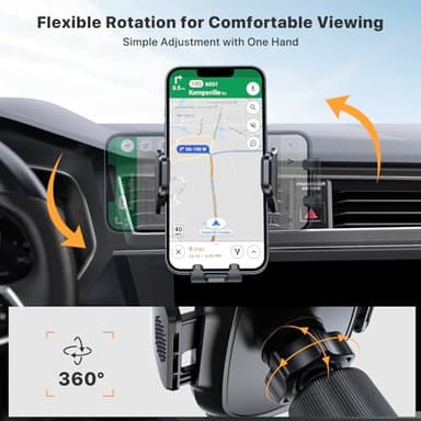 Miracase Phone Holders for Your Car with Metal Hook Clip, Air Vent Cell Phone Stand Car Mount, Universal Automobile Cradle for Garmin GPS Fit iPhone Android and All Smartphones, Dark Black - Image 4