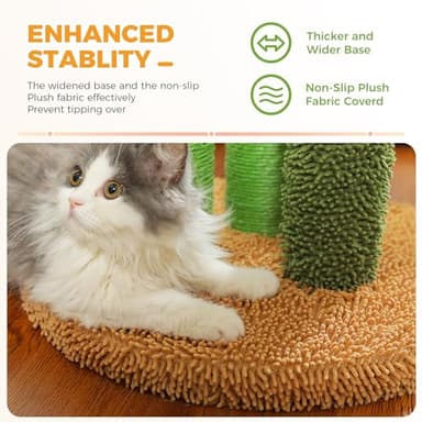 PAWZ Road Cat Scratching Post Cactus Cat Scratcher Featuring with 3 Scratching Poles and Interactive Dangling Ball - 35 Inches - Image 7