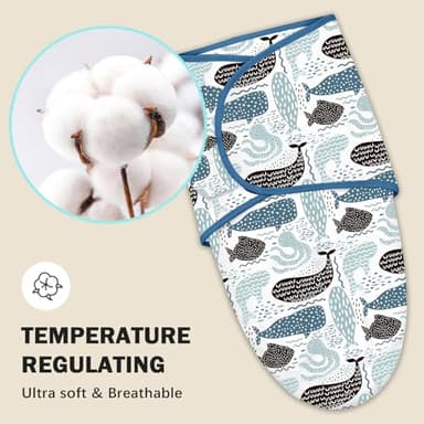 Cute Castle 3-Pack Baby Swaddle Sleep Sacks - Newborn Swaddle Sack - Ergonomic Baby Swaddles Blanket Warp for Boys and Girls - Baby Essentials (0-3 Months - Blue) - Image 3