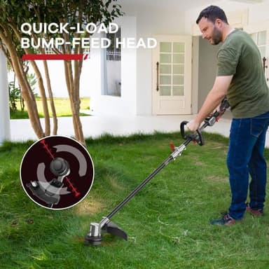 Cordless Weed Wacker, ENHULK 58V 16" String Trimmer - Carbon Fiber, 3-Speed Setting, Brushless Trimmer with EZ-HMI LED Control Panel, Fast Load Bump Feed, 2.5Ah Battery/Charger Included - Image 7