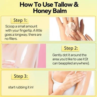 SVPMECN Tallow Honey Balm | Beef Tallow for Skin - Handmade All-Natural Moisturizer with Grass-Fed Beef Tallow & Raw Wild Honey for Smooth, Hydrated Skin (1pc) - Image 5