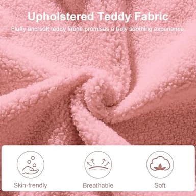 VECELO Rocking Chair Nursery Teddy Upholstered Glider Rocker with High Backrest, Padded Seat, Side Pocket, for LivingRoom, Bedroom, Baby Room - Image 5