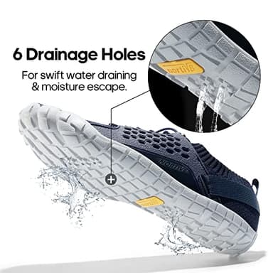 NORTIV 8 Mens Lightweight Barefoot Aqua Water Shoes for Outdoor Sports, Swim, Fishing, Hiking, Diving, Surf Walking, Dark/Blue - 12 (TREKMAN-2) - Image 3