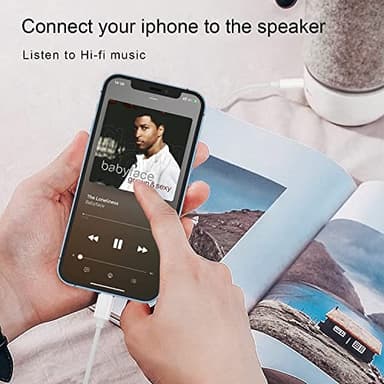 Aux Cord for iPhone,[Apple MFi Certified] Lightning to 3.5 mm AUX Cable for Car Stereo, Speaker, Headphone, Auxiliary Audio Cable Compatible with iPhone 14 13 12 11 XS XR X 8 7 3.3FT White - Image 5