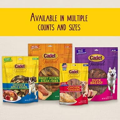 Cadet Gourmet Triple Chews Long-Lasting Pork Hide Sticks with Apple and Duck, Healthy Dog Treats for Small & Large Dogs, 6 Count - Image 7