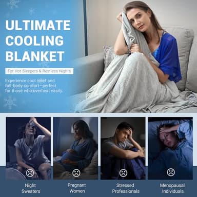 Elegear Revolutionary Cooling Blanket King Absorbs Heat to Keep Body Cool for Night Sweats, Arc-Chill3.0 Cool Fiber Q-Max>0.5 for Hot Sleepers, Lightweight Summer Cold Blankets for Sleeping 108" x 90" - Image 4