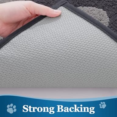 Buganda Dog Door Mat for Muddy Paws, Absorbent Dirt Trapper Washable Indoor Doormats, Non Slip Low-Profile Mud Mat for Dogs, Front Entrance Doormat for Inside Floor (30x20 Inches, Dark Grey) - Image 5