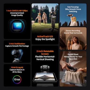 DJI Osmo Pocket 3 Capture More Combo, Vlogging Camera with 1'' CMOS & 4K/120fps Video, 3-Axis Stabilization, Fast Focusing, Face/Object Tracking, 2" Rotatable Touchscreen - Image 5