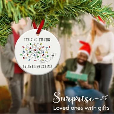 SOL VIBES Christmas Ornaments, Funny Xmas Lights Ornament Gift, Seasonal Gifts for Holiday Birthday Decor, Decorative Hanging on Xmas Tree - Image 4