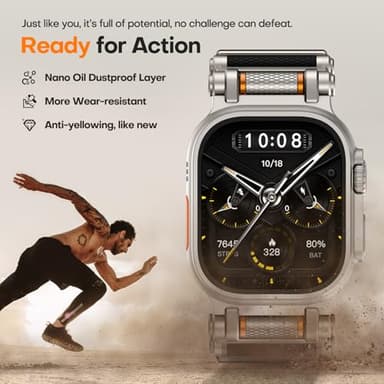 TAURI Silicone for Apple Watch Bands Ultra 3/2/1 49mm [Liquid Silicone Strap + Stainless Steel Metal Connector] Sport Band for Series 11/10/9/8/7/6/5/4/ SE3/2 46/45/44mm Men, Black - Image 6