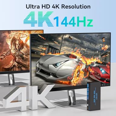 4K@144Hz Displayport KVM Switch 2 Monitors 2 Computers USB3.0 KVM Switch Dual Monitor for 2 Computers Share 2 Monitors and 4 USB Devices Support Extended/Copy Mode with Desktop Controller - Image 6