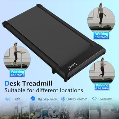3-in-1 Walking Pad with Incline,2.5 HP Under Desk Treadmill for Home Office,265 LBS Compact Walking Treadmill with LED Display,No Assembly - Image 5