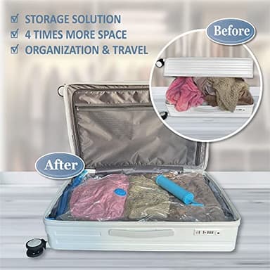 MattEasy Space Saver Vacuum Storage Bags, 6 Pack Combo (2 Jumbo/2 Large/2 Medium) Space Saver Bags with Pump, Storage Vacuum Sealed Bags for Clothes, Comforters, Blankets, Bedding - Image 4
