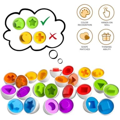TEMI Toddler Chicken Easter Eggs - Color Matched Game Shape Sorter with 6 Toy Eggs for Kids 3-5, Fine Motor Skills Sensory Toys, Educational Gifts for 3-6 Girls Boys Baby - Image 5