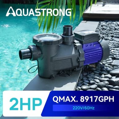 AQUASTRONG In/Above Ground Pool Pump, High Flow (with Timer, 2HP, 8917 GPH, 220V) - Image 3