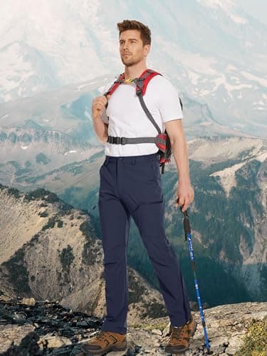 MAGCOMSEN Hiking Pants for Men Quick Dry Stretch Work Pants Water Resistant Lightweight for Travel Trekking Fishing Navy Blue - Image 6