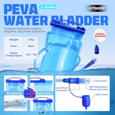 Criuage USA Original Patent Running Hydration Vest Backpack, Lightweight Chest Pack with 2.0L Water Bladder Bag Daypack for Hiking Running Cycling Race Marathon for Women Men (Black, Standard) - Image 5