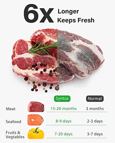 Syntus Vacuum Sealer Bags, 300 Gallon 11" x 16" and Quart 8" x 12" and Pint 6" x 10" Commercial Grade PreCut Bag, BPA Free Food Vac Bags for Storage, Meal Prep or Sous Vide - Image 3