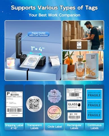 LabelCreate Bluetooth Thermal Shipping Label Printer, 4x6 Thermal Label Printer for Small Business, 2410BT Wireless Label Printers Compatible with iOS Android & PC, Widely Used for Ebay, USPS, Tiktok - Image 7