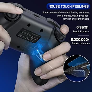 Wireless Switch Controller for Nintendo Switch/Switch 2/Lite/OLED Controller, Switch Controller with a Mouse Touch Feeling on Back Buttons, Extra Switch Pro Controller with Wake-up,Programmable, Turbo Function - Image 5