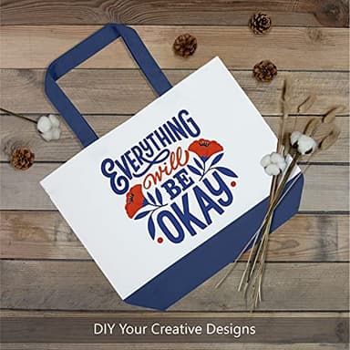 TOPDesign 1-Pack Super Strong Large 12oz Cotton Canvas Tote Bag, Reusable Grocery Shopping Cloth Bag, Fashionable Two-Tone Totes for Crafts, DIY Your Creative Designs - Image 3